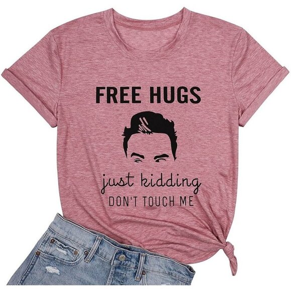 KNEYATTA Just Kidding Dont Touch Me T Shirt for Women Funny Sarcastic Humor Tees - Picture 1 of 7